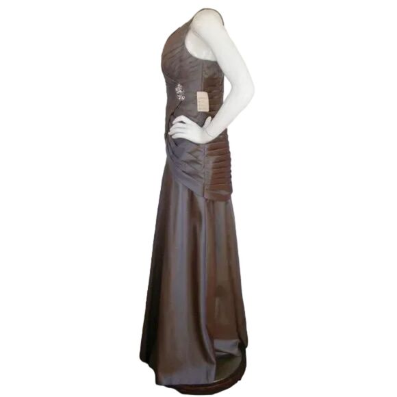 MORI LEE Gown/Dress, 9/10, Colorshift - Green/Brown, Floor/Long - Picture 10 of 16